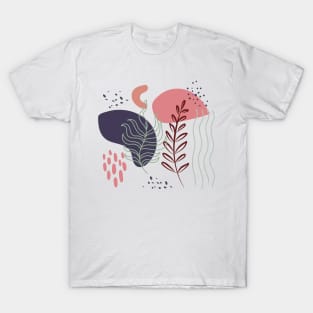 Abstract shapes and plants digital design T-Shirt